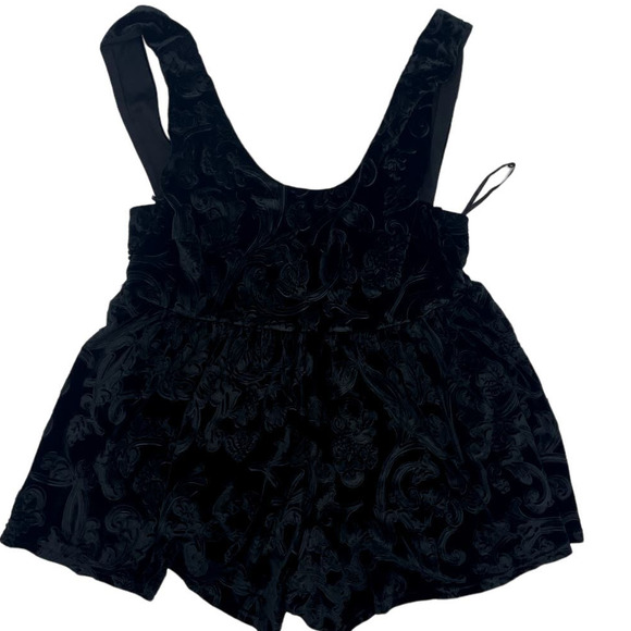 Paper Heart Black Velvet Romper - Picture 2 of 6